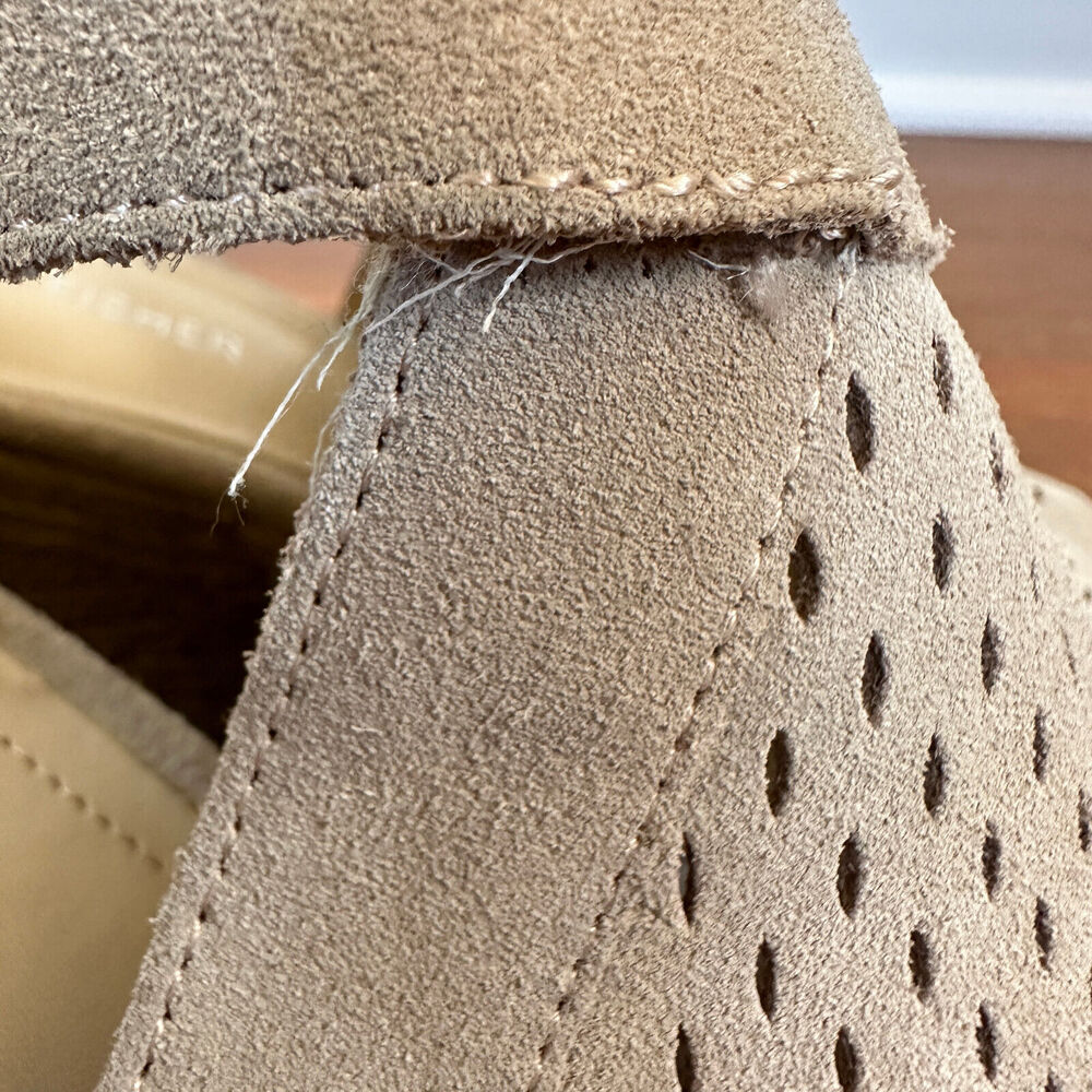 Marc Fisher HALDYA Suede Laser Wedge Platform Espadrille Sandals Size 9.5M Tan - Picture 14 of 15